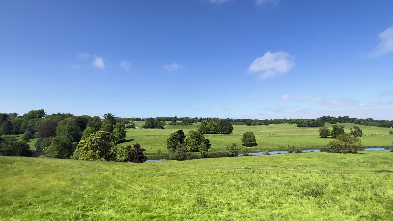 Meadow River Lanscape Alnwick Castle