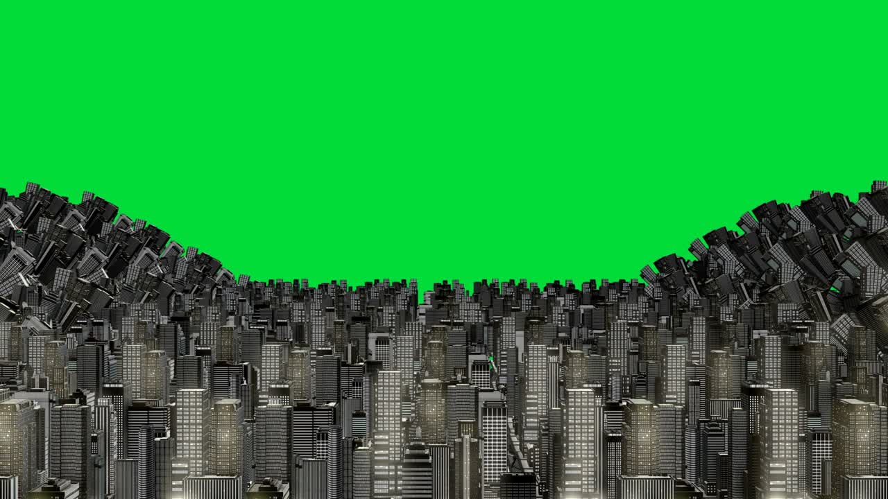 Effetto curva città schermo verde