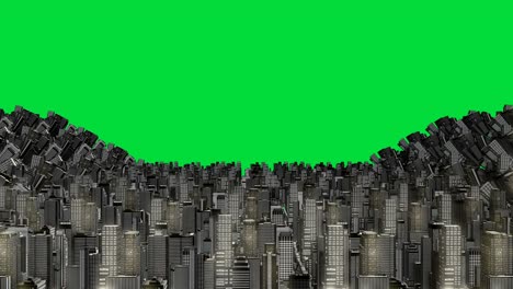 efecto de curva de la ciudad pantalla verde