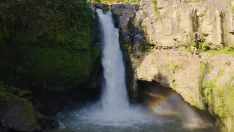 Tegenungan-waterfall-Bali,-Indonesia-tourist-number-one-attraction-and-amazing-landscape-nature-in-Jungle