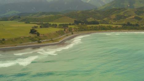 aerial view of stunning coastline with mountains and ocean