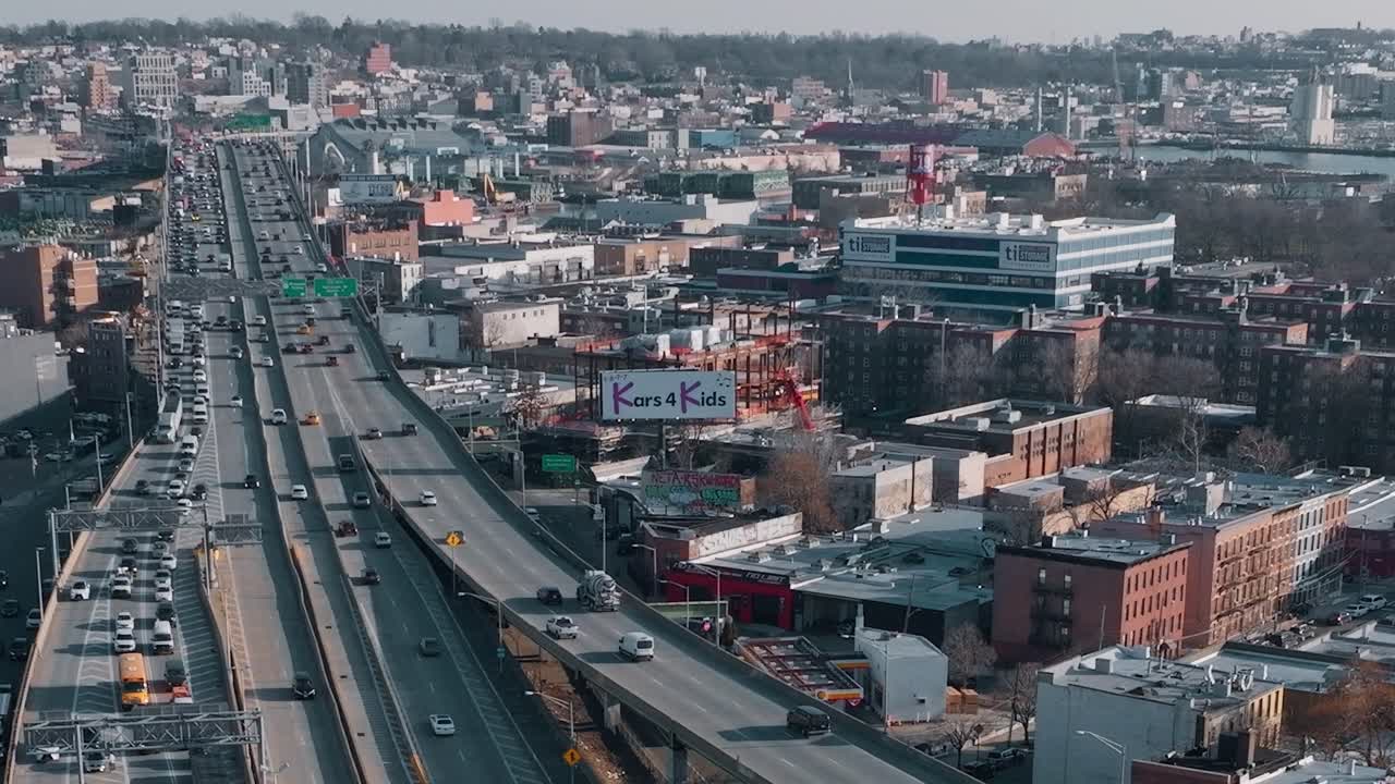 View of New York City showing urban buildings and roads