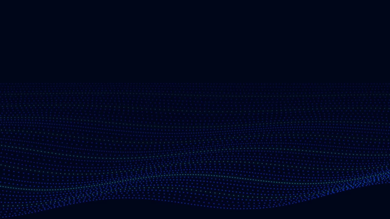 Abstract Blue Particle Wave Motion on Dark Background