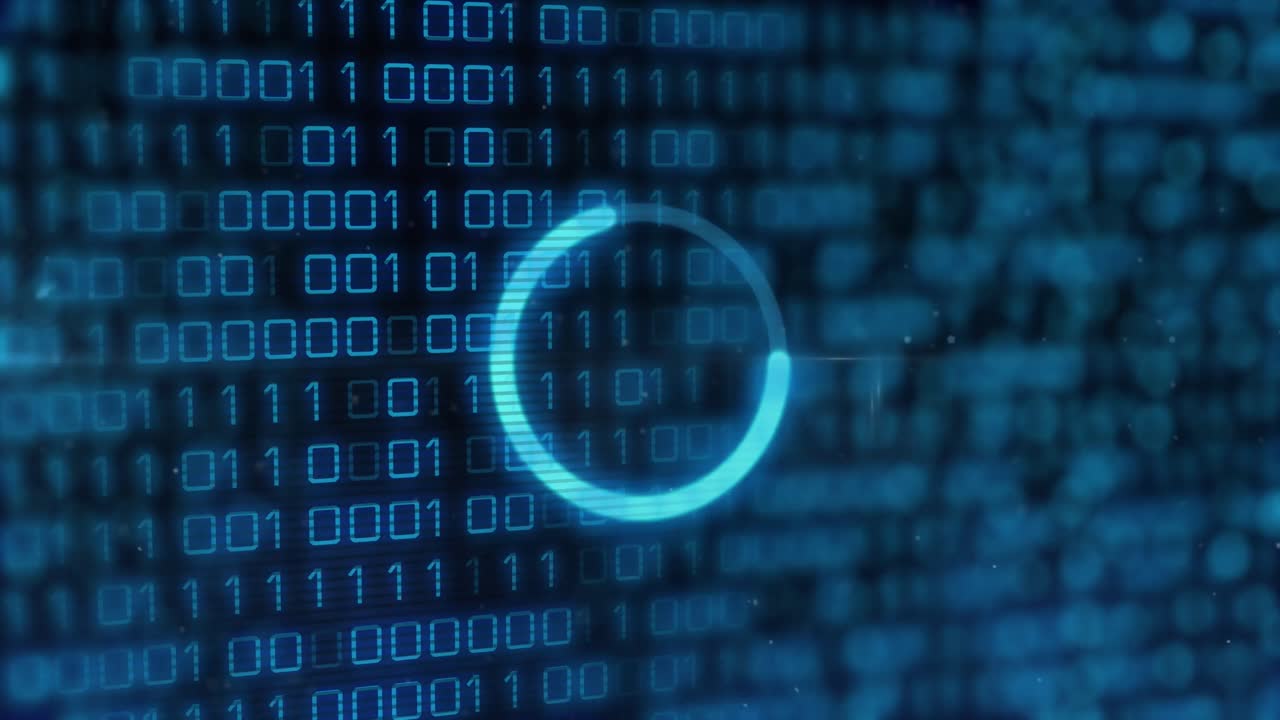 animación del procesamiento de datos sobre el círculo