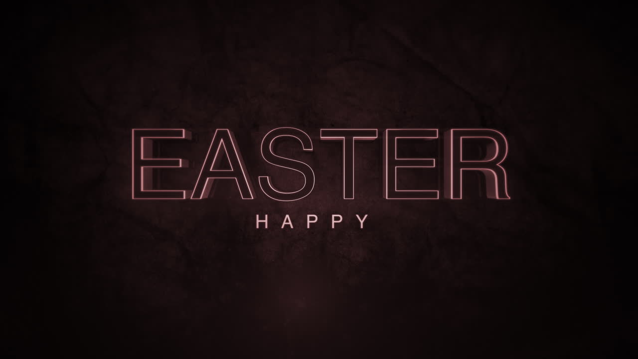 행복한 부활절 현대 네온 조명 일러스트레이션