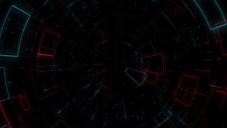 digital screen with neon led lines and space hud elements