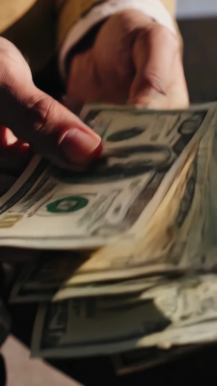 persona que sostiene una pila de dólares de estados unidos