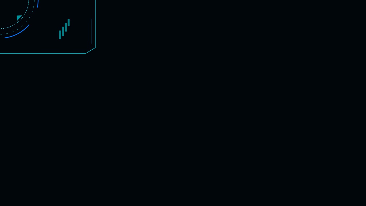 Futuristic Digital HUD Interface Element on Black Background