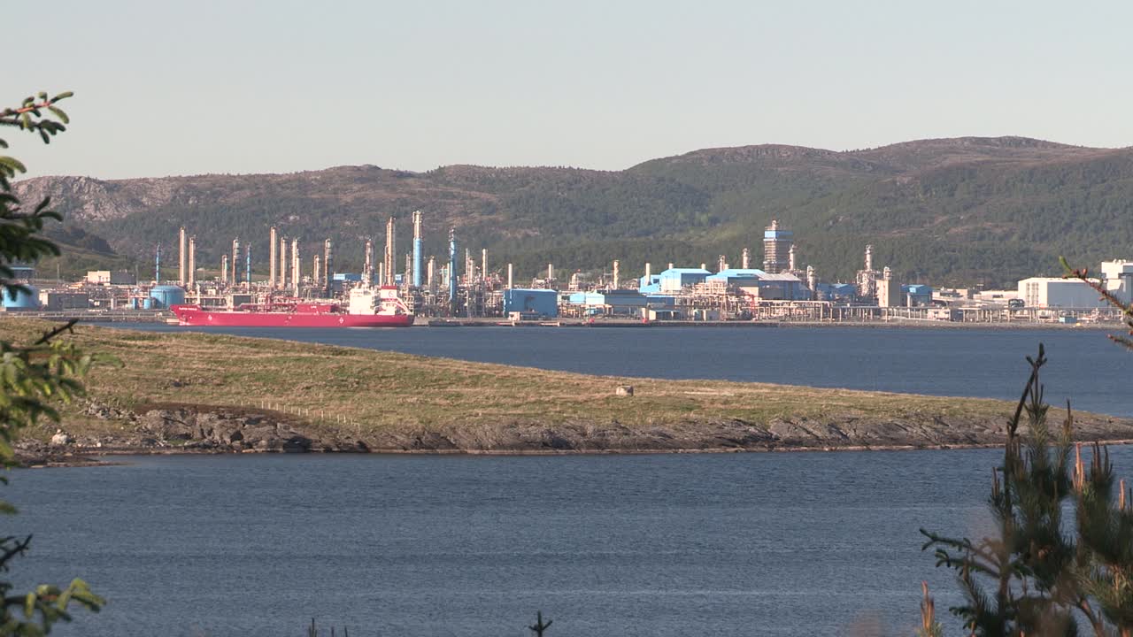 노르웨이 스타방에르 근처의 석유 및 가스 터미널