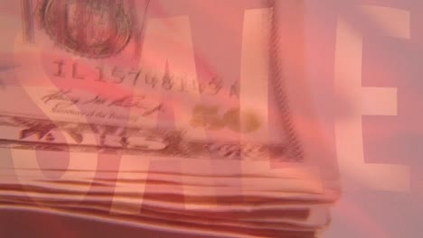 Animation-Von-US-Dollar-Banknoten-Und-Verkaufstext