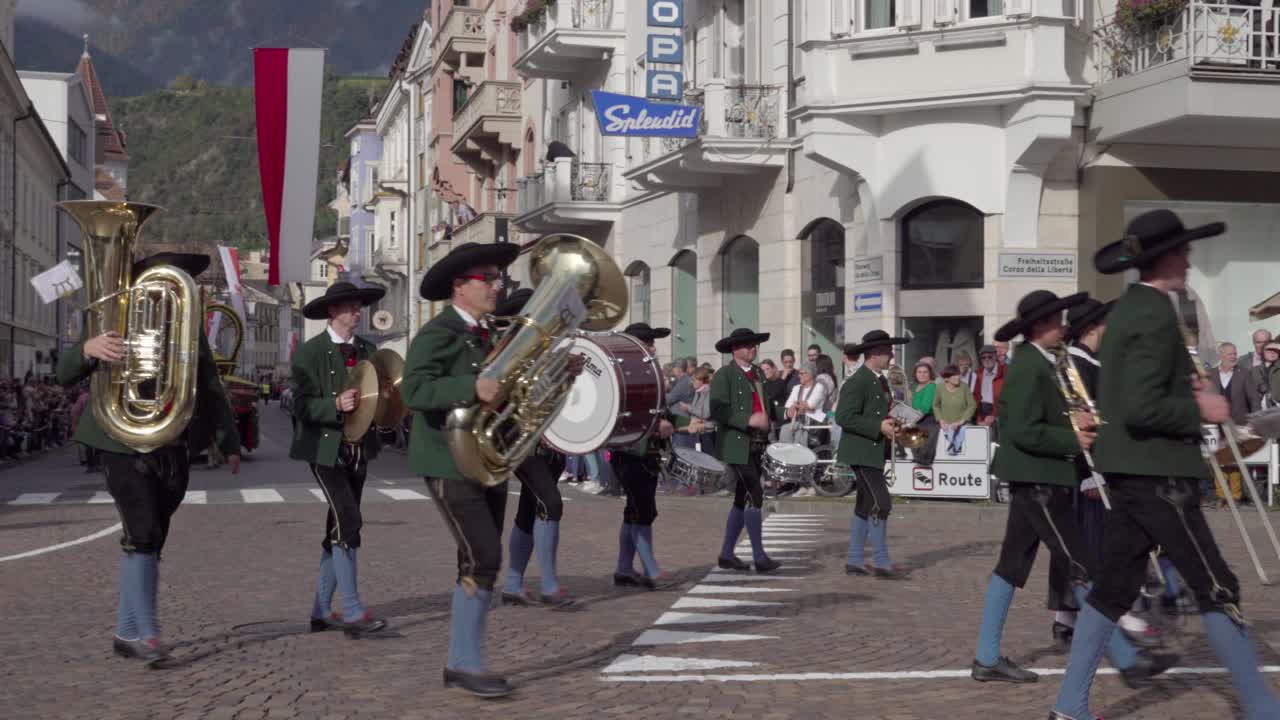 Brass band Reschen at the annual Grape Festival, Meran - Merano, South Tyrol, Italy (part 4 of 4)