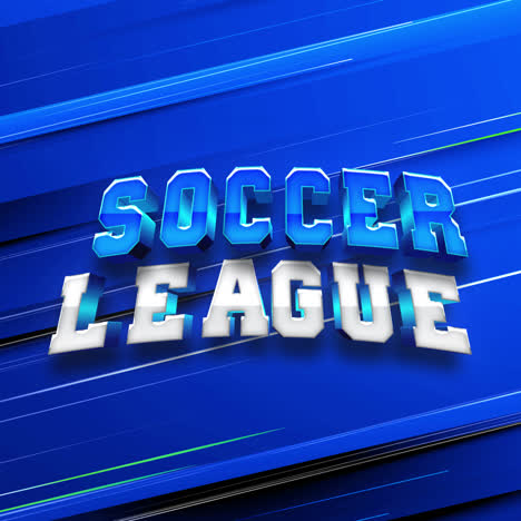 soccer league text with blue abstract background