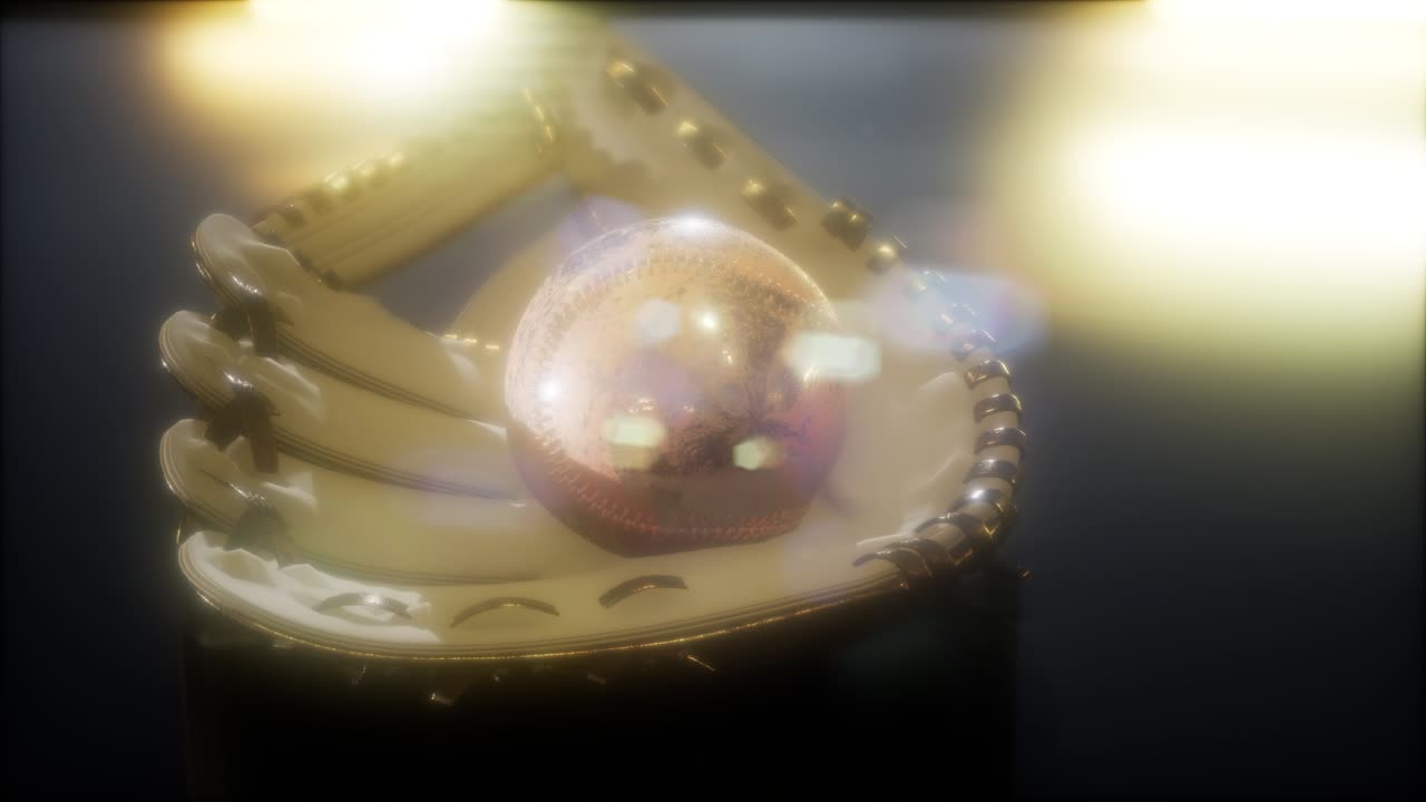 어두운 배경에 야구와 손잡이