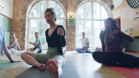 yoga class with diverse group of people