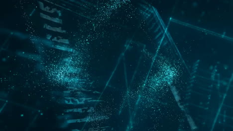 abstract digital data network background with glowing lines and particles