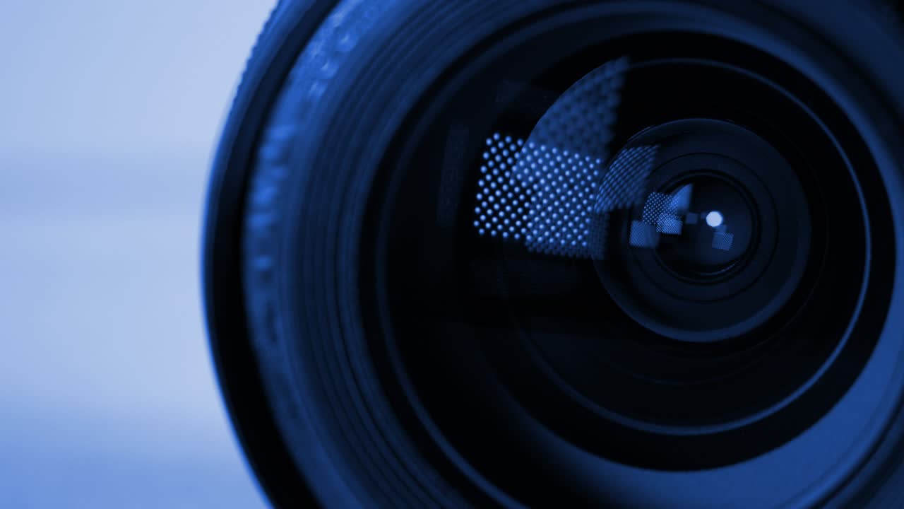 카메라 렌즈 광학 시스템, 매크로 비디오, 빛과 그림자의 게임, 부드러운 움직임