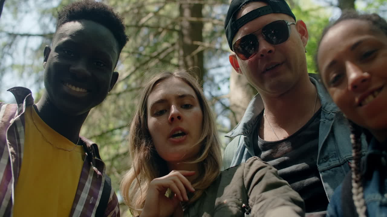 Friends Posing in the Forest