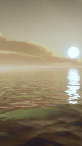 el atardecer sereno sobre el océano tranquilo
