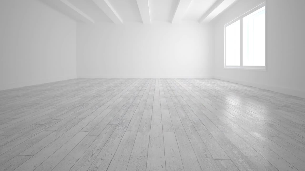 animación de un hexágono brillante verde sobre interiores modernos blancos