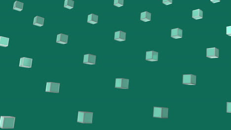 3d green squares moving