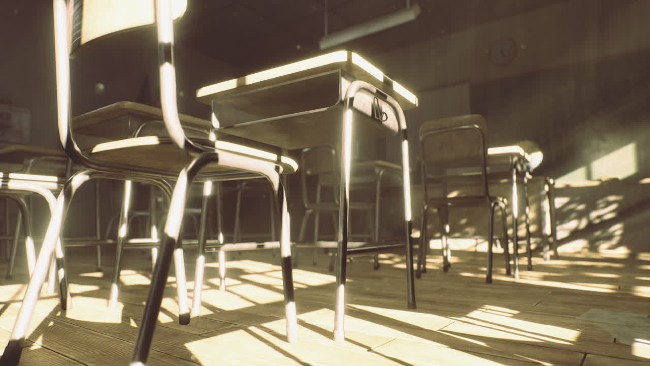 Light in an empty classroom sparks memories of learning and growth