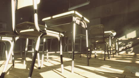 light in an empty classroom sparks memories of learning and growth
