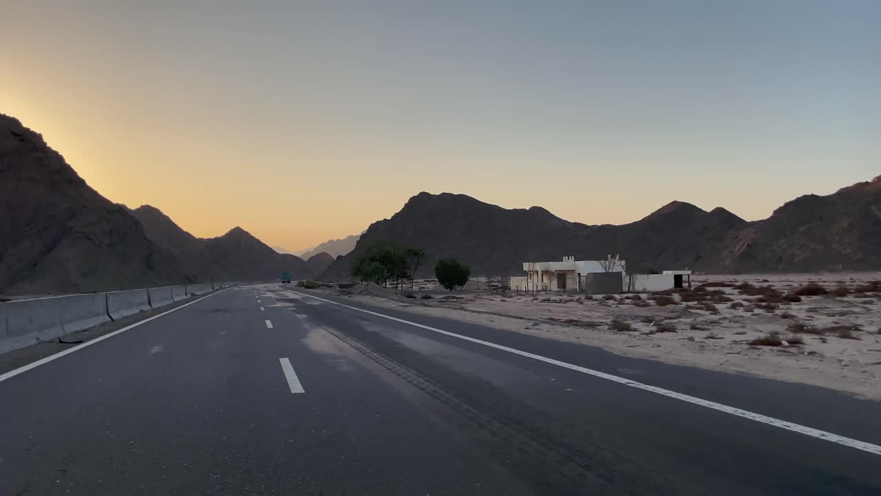 Road Through Desert and Mountains in Egypt