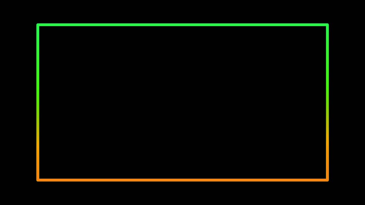 Rectangle modern neon light frame minimalis animation motion graphic on dark background.blue green red color