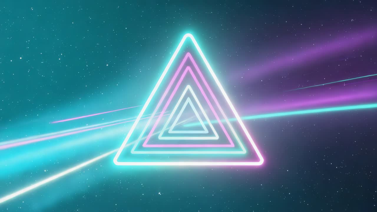 Abstract Neon Triangle in Space