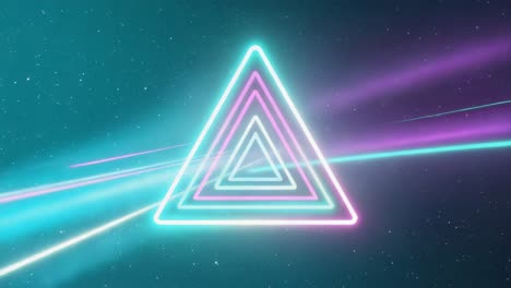 abstract neon triangle in space