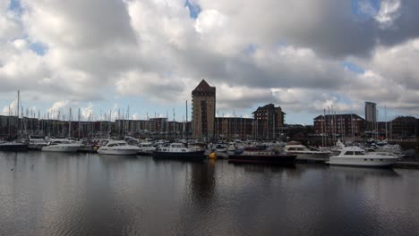 shot of swansea marina and