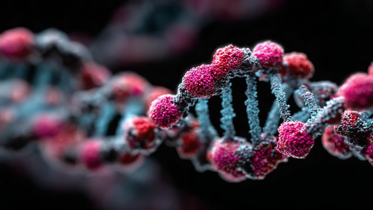 Captivating Visualization of a DNA Molecule: A Detailed Look at the Intricate Structure and Function of Genetic Material in Living Organisms
