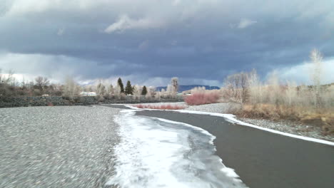 strange nowhere land terrain frozen shores of yellowstone river livingston