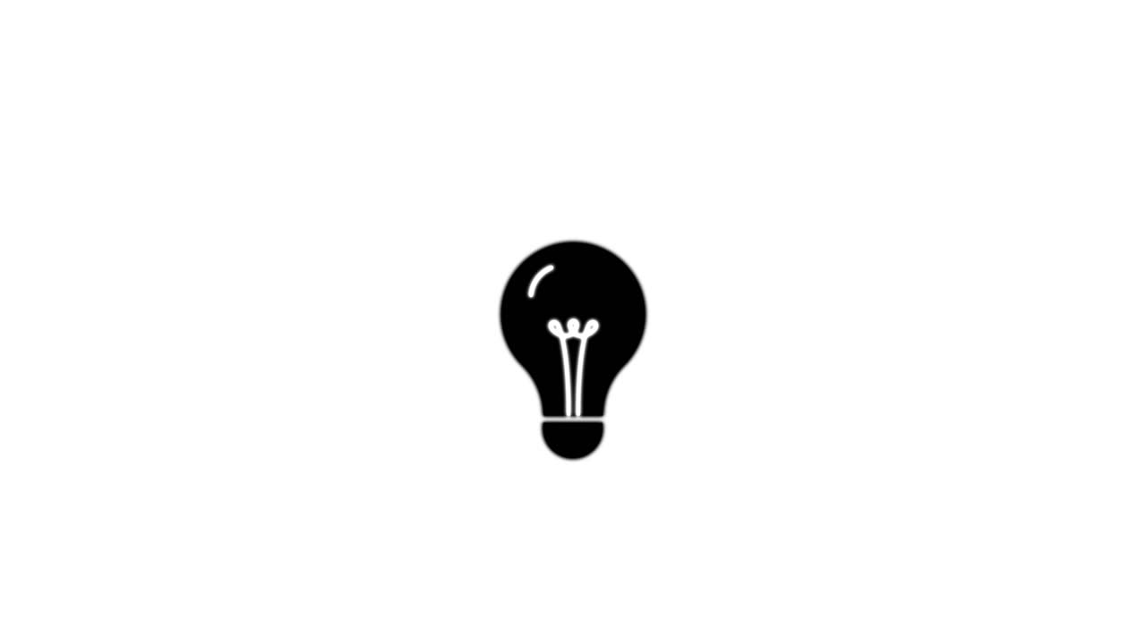 Animated Lightbulb Icon Flickering On and Off