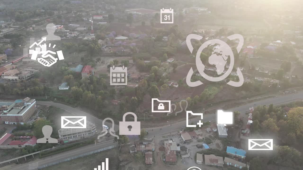 vista de paisaje de la ciudad-drone