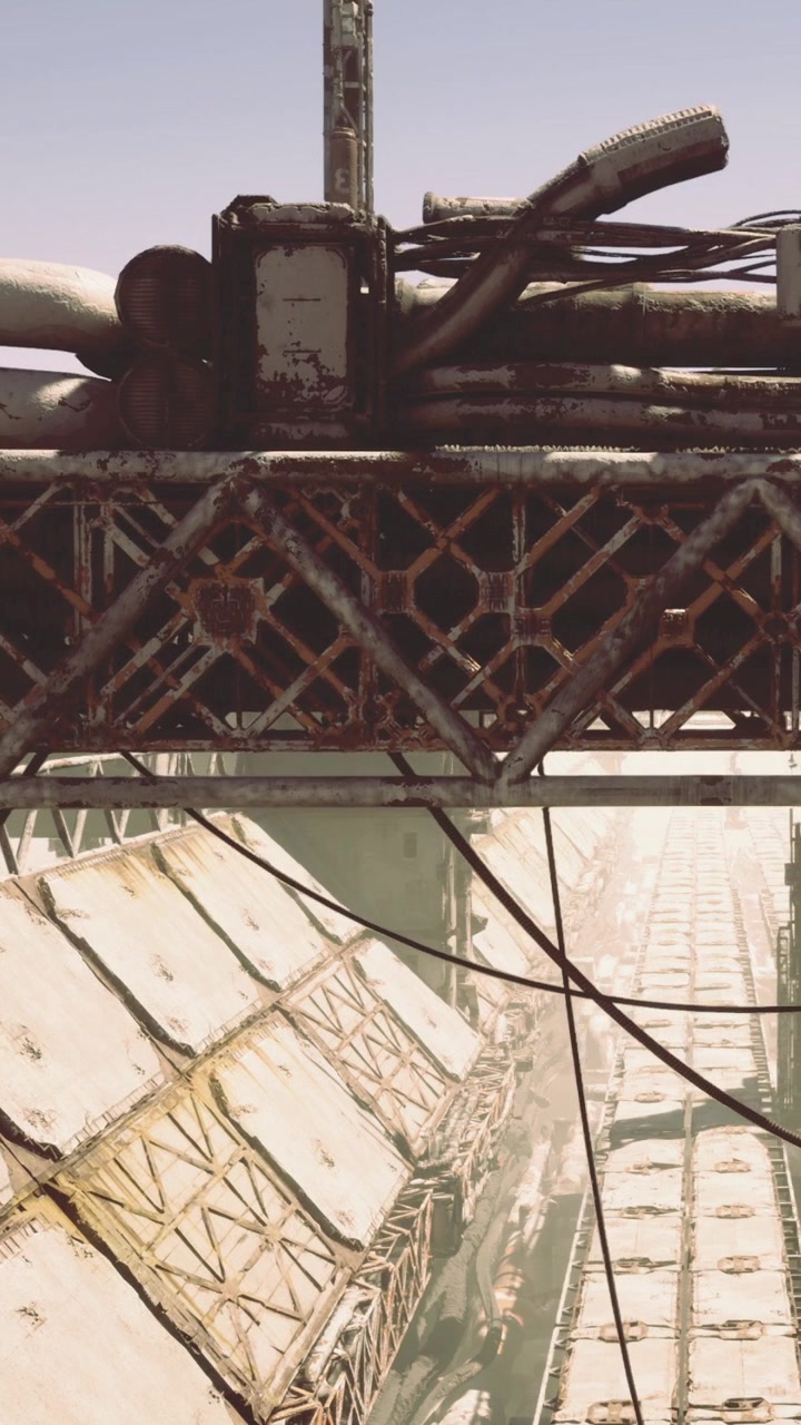 Old industrial structure shows rust and decay in urban setting