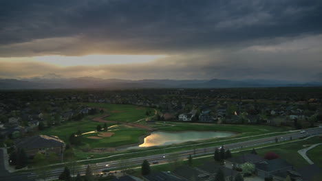 longmont colorado city scape and ute creek golf course aerial view