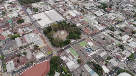 aerial view of santa tecla municipality in el salvador - drone shot