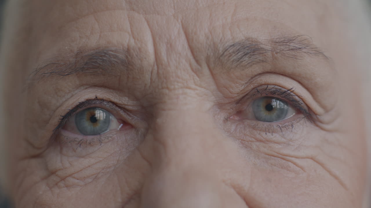 Close-up of an elderly woman's eyes