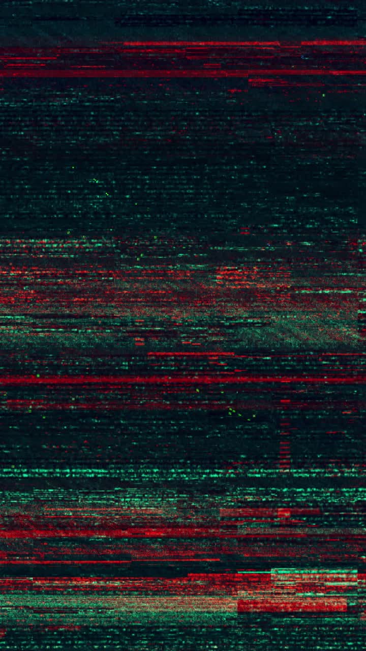 Digital Glitch Effect with Red and Green Static