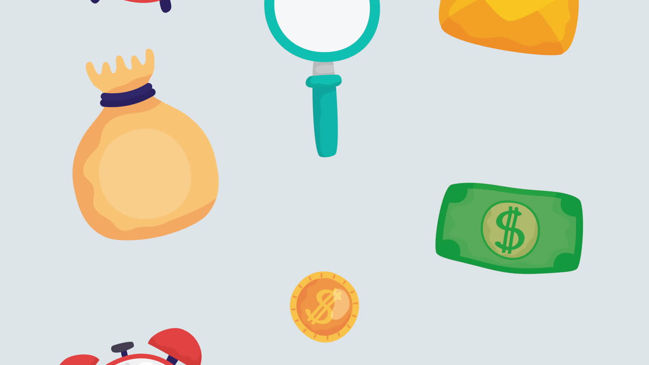 돈 재정 흐름 세트 아이콘