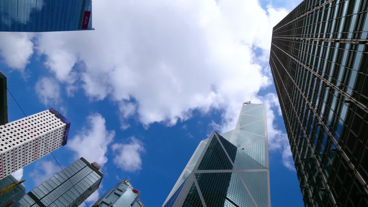 홍콩 고층 초고층 빌딩의 시간 경과