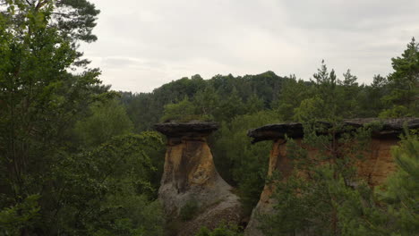 tea table rock formations in landscape park kokořínsko, czechia