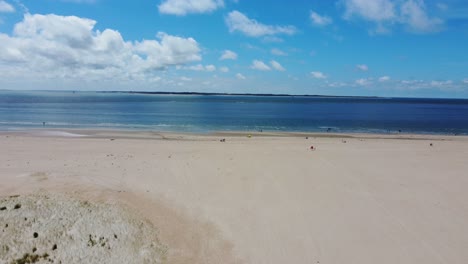 aerial shot of sonderstrand beach on romo island in denmark