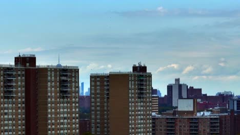 Una-Vista-Aérea-Del-Este-De-Nueva-York-En-Brooklyn-En-Un-Hermoso-Día