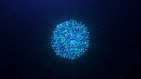 Abstract Glowing Particle Sphere in Space