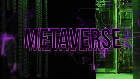 Animation-Von-Metaverse-Text-über-Serverraum
