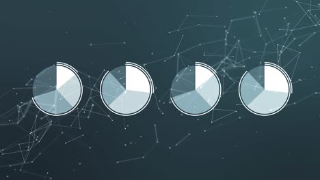 datos y estadísticas de informes, animación con diagramas gráficos.