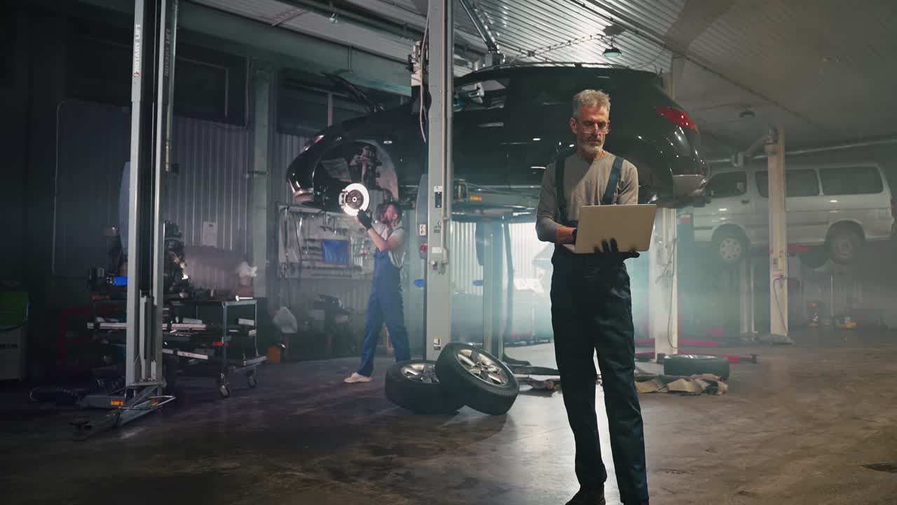 Car Repair in a Garage