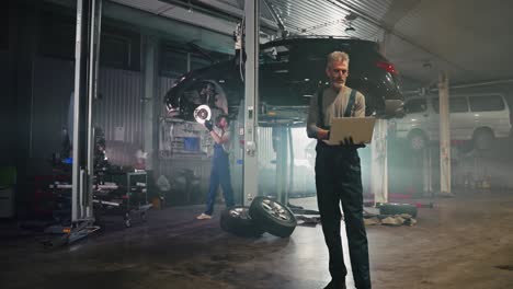 car repair in a garage